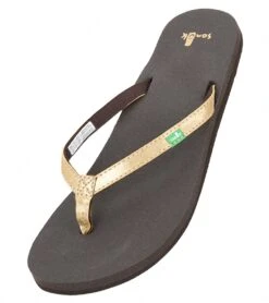 Sanuk Women's Yoga Joy Metallic Flip Flop Gold -Fashion Sandals Store 4429073154091 gold