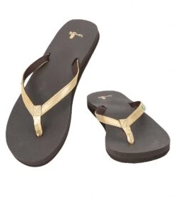 Sanuk Women's Yoga Joy Metallic Flip Flop Gold