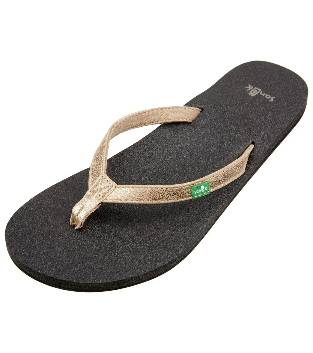 Sanuk Women's Yoga Joy Metallic Flip Flop Champagne 6 Sanuk Women's Yoga Joy Metallic Flip Flop Champagne - Image 4