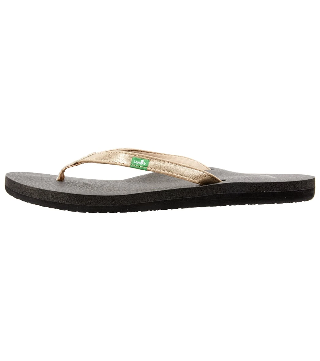 Sanuk Women's Yoga Joy Metallic Flip Flop Champagne 3 Sanuk Women's Yoga Joy Metallic Flip Flop Champagne
