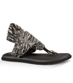 Sanuk Yoga Sling 2 Prints Sandal Black/White Hawaiian -Fashion Sandals Store 4429073907755 blackwhitehawaiian