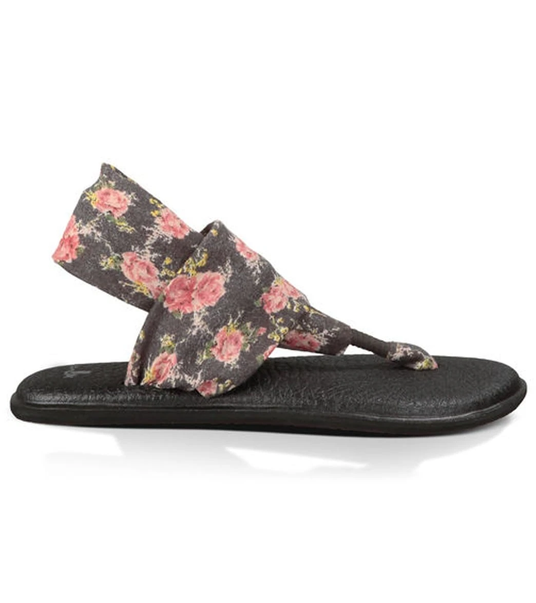 Sanuk Yoga Sling 2 Prints Sandal Charcoal Floral 7 Sanuk Yoga Sling 2 Prints Sandal Charcoal Floral - Image 5