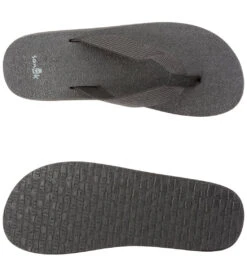 Sanuk Women's Yoga Mat Webbing Flip Flop Black/Black -Fashion Sandals Store 4429077446699 blackblack 4a 1