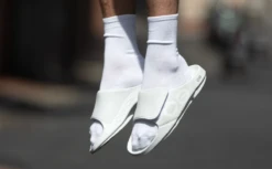 OOfos Men's OOahh Sport Flex Sandal - White -Fashion Sandals Store Mens WhiteSportFlex