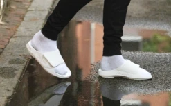 OOfos Men's OOahh Sport Flex Sandal - White -Fashion Sandals Store Mens WhiteSportFlex2