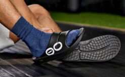 OOfos Men's OOahh Sport Slide Sandal - Black White -Fashion Sandals Store MicrosoftTeams image 121