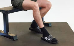 OOfos Men's OOahh Sport Slide Sandal - Black White -Fashion Sandals Store MicrosoftTeams image 123