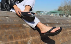 OOfos Women's OOmega OOlala Sandal - Black -Fashion Sandals Store OOmega Black